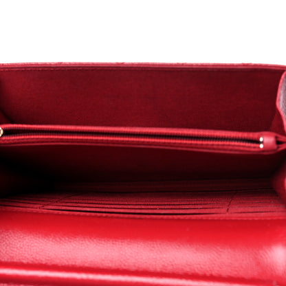 Chanel Caviar Quilted Square Wallet On Chain WOC Dark Red 5 of 13