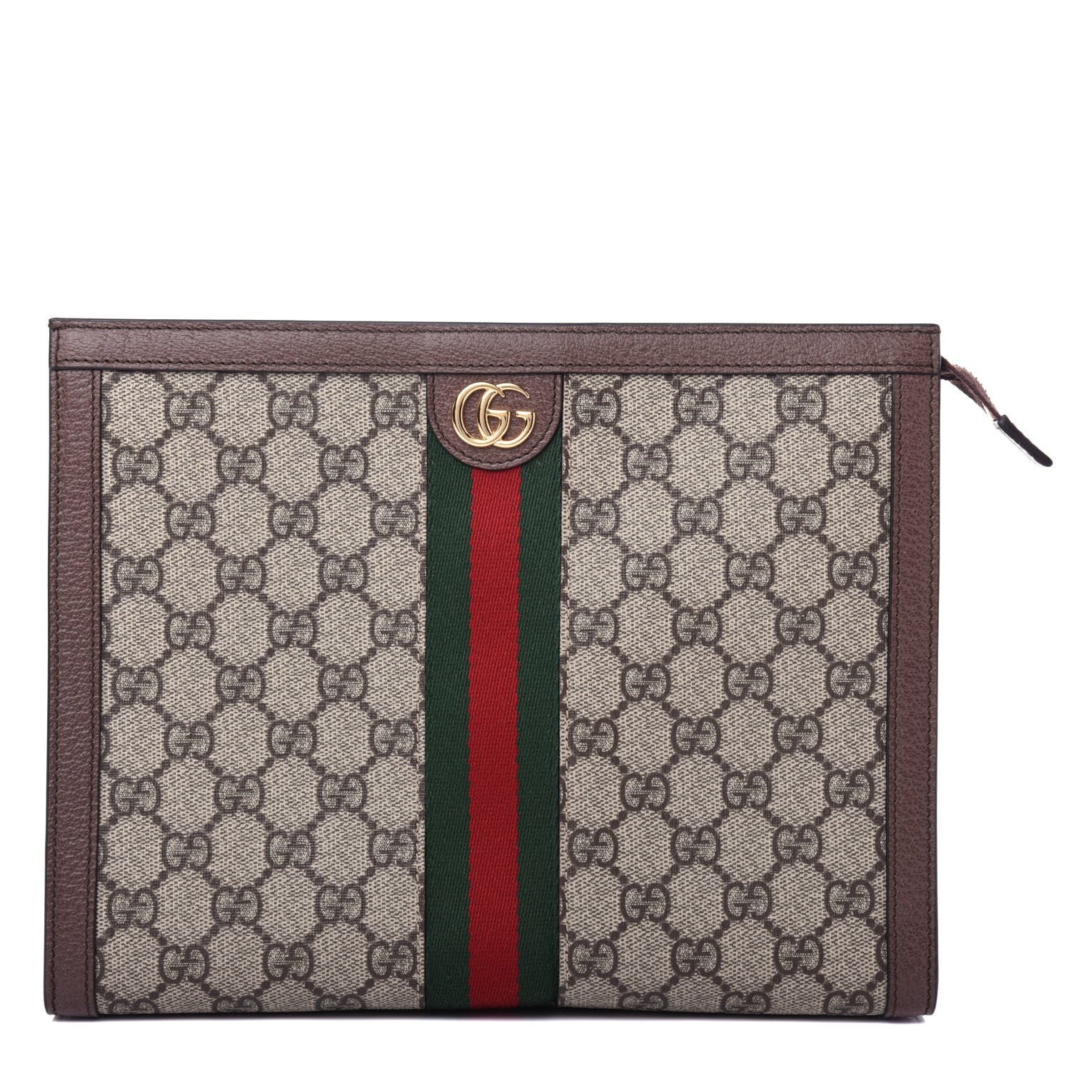 Gucci GG Supreme Monogram Web Ophidia Pouch Brown 1 of 7