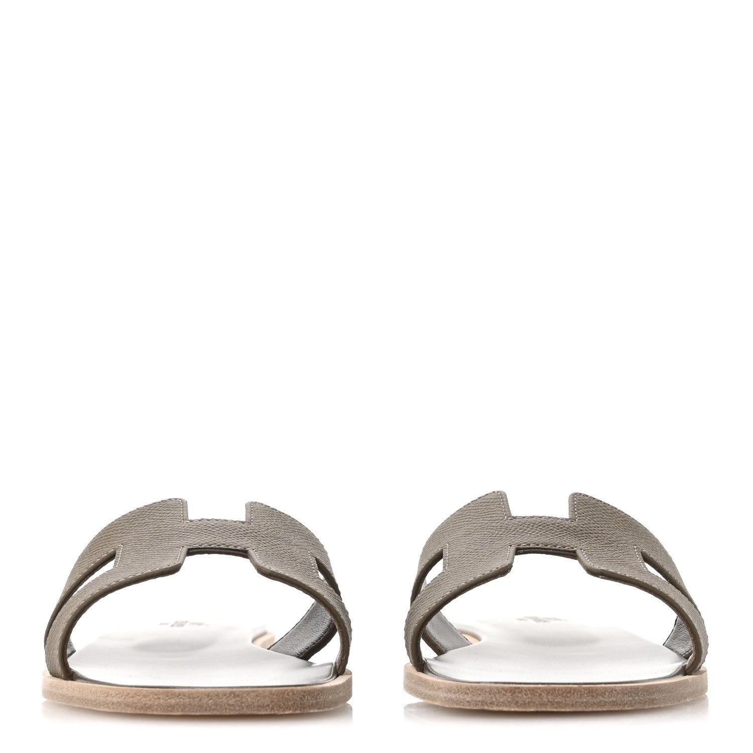 Hermes Epsom Oran Sandals 37.5 Etoupe 3 of 9