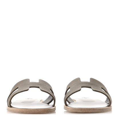 Hermes Epsom Oran Sandals 37.5 Etoupe 3 of 9
