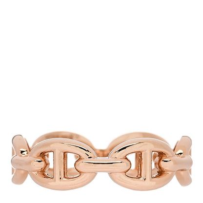 Hermes 18K Rose Gold PM Chaine d'Ancre Enchainee Ring 54 7 1 of 9
