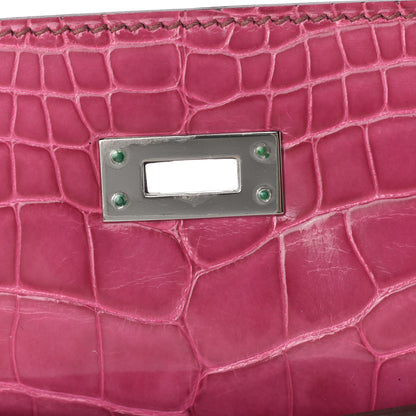 Hermes Shiny Alligator Kelly Pochette Fuchsia 22 of 26