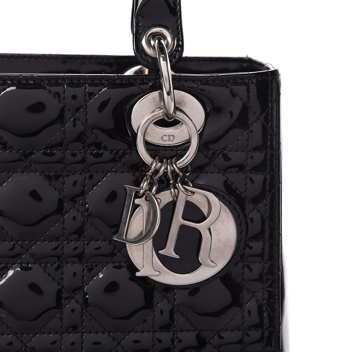 Patent Cannage Medium Lady Dior Black