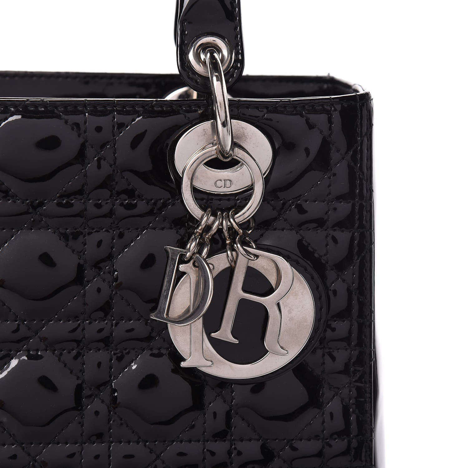 Christian Dior Patent Cannage Medium Lady Dior Black 7 of 9