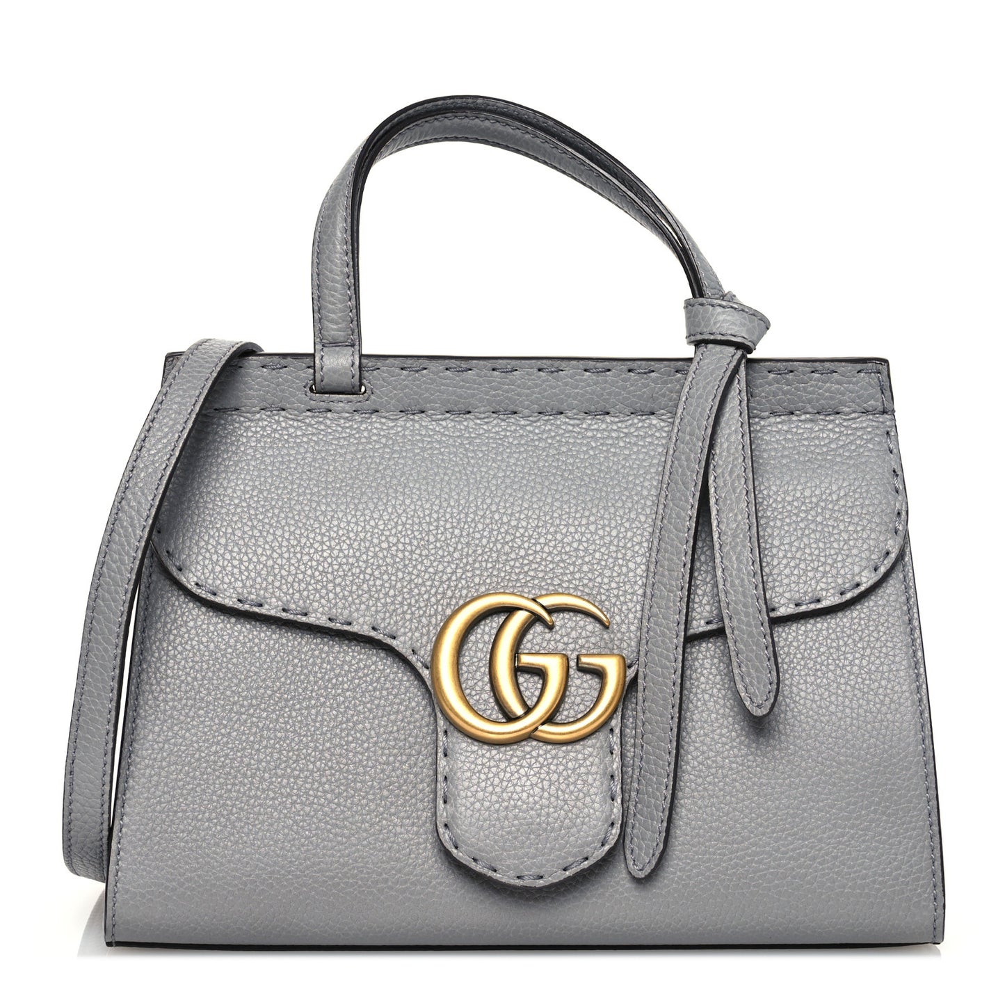 Cellarius Calfskin Mini GG Marmont Top Handle Bag Deep Grey