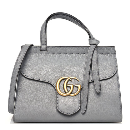 Gucci Cellarius Calfskin Mini GG Marmont Top Handle Bag Deep Grey 1 of 14