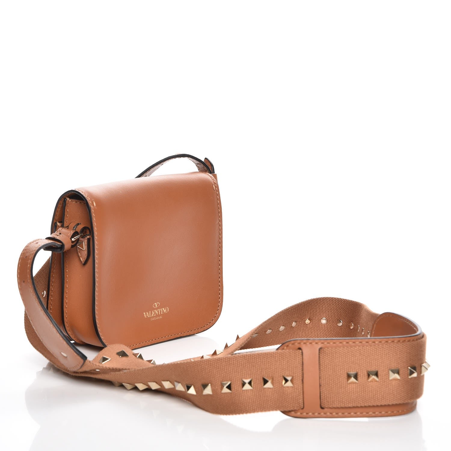 Valentino Garavani Calfskin Small Rockstud Band Crossbody Bag Light Cuir 3 of 7