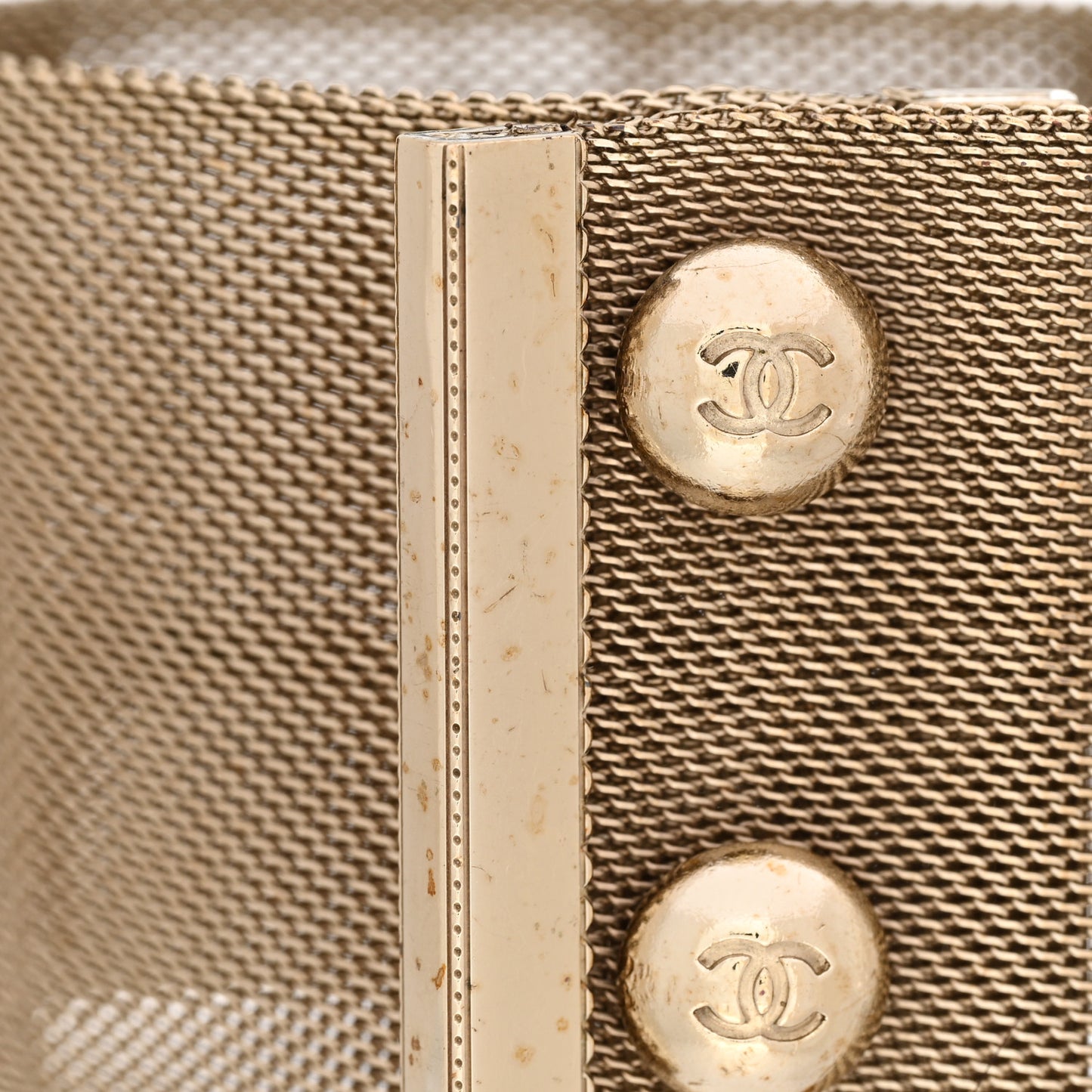 Metal Mesh CC Bracelet Light Gold