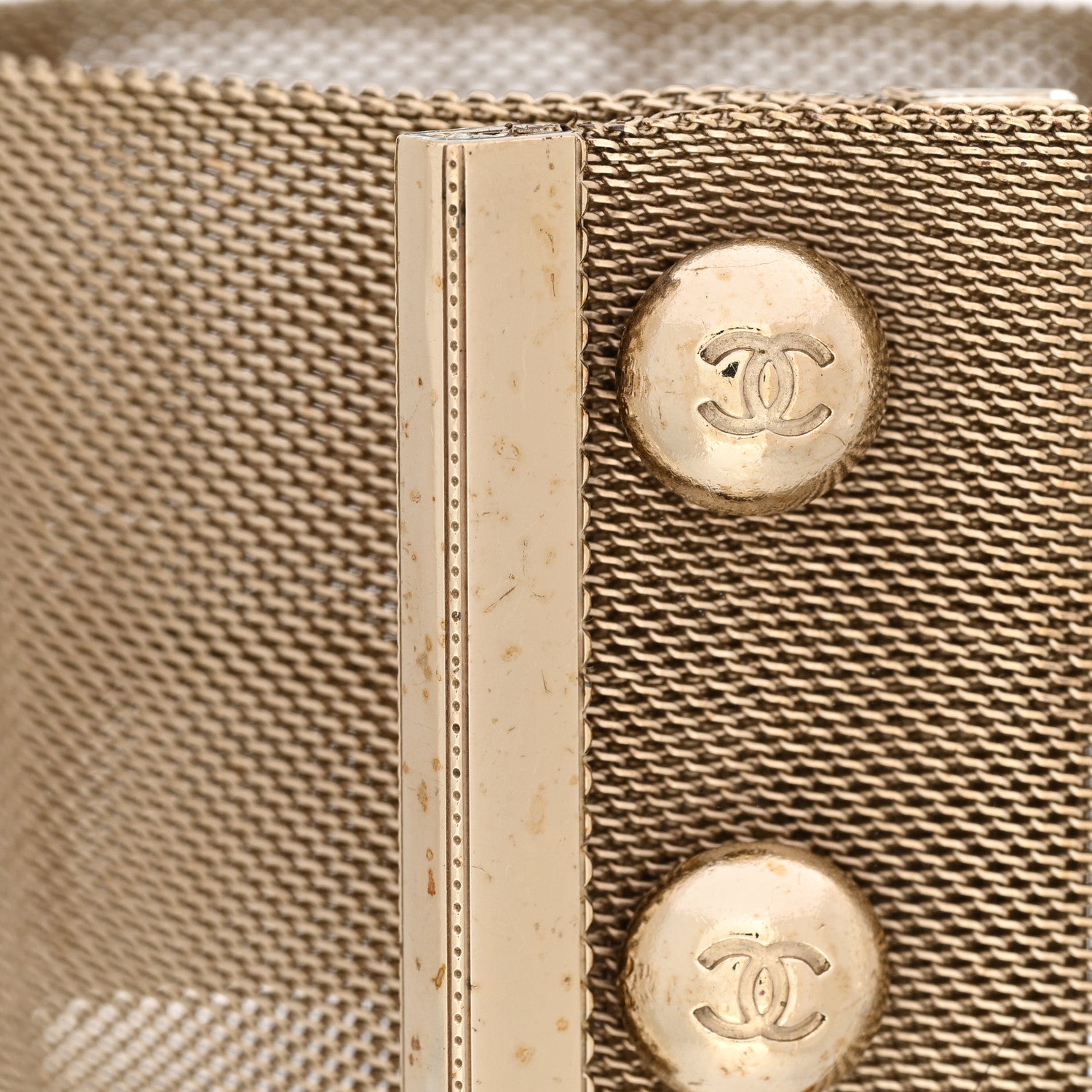 Chanel Metal Mesh CC Bracelet Light Gold 5 of 6
