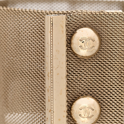 Chanel Metal Mesh CC Bracelet Light Gold 5 of 6