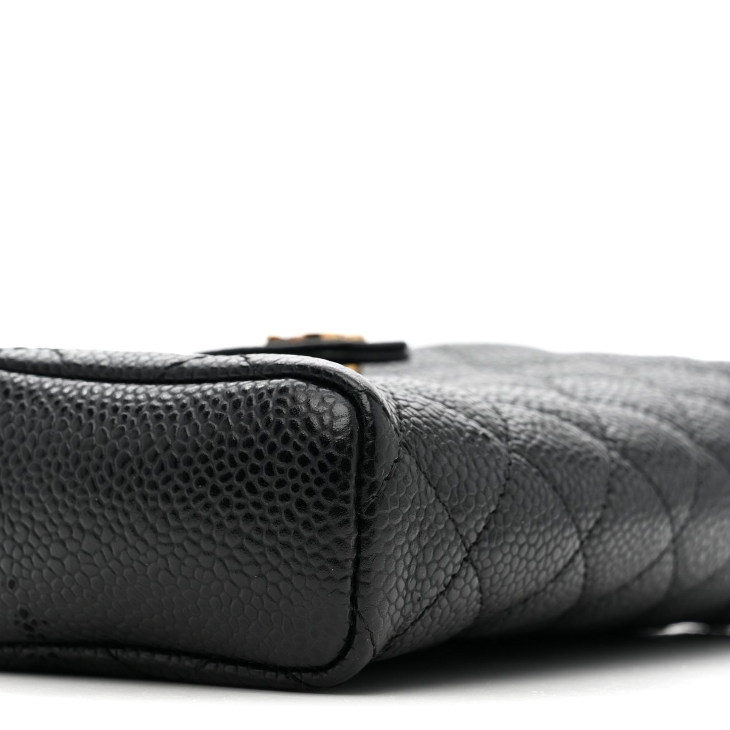 Caviar Quilted Phone Holder Black