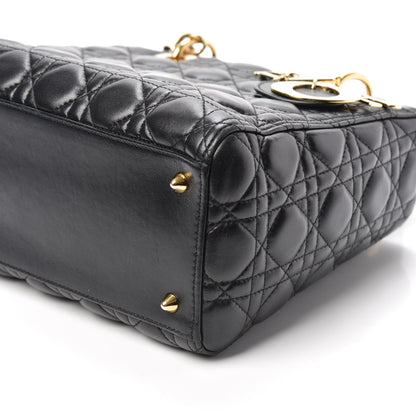 Christian Dior Lambskin Cannage Medium Lady Dior Black 9 of 9