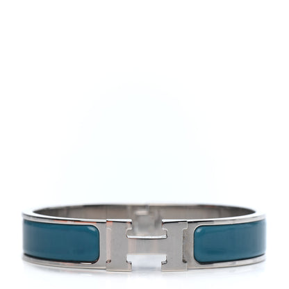 Hermes Enamel Narrow Clic Clac H Bracelet PM Bleu Indien 1 of 3