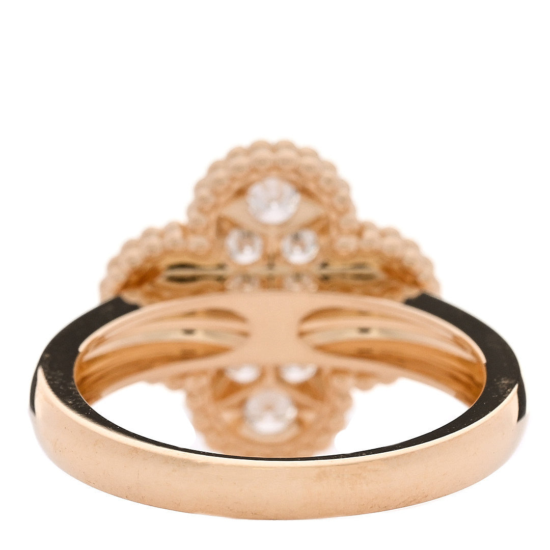Van Cleef & Arpels 18K Yellow Gold Diamond Vintage Alhambra Ring 53 6.5 4 of 5