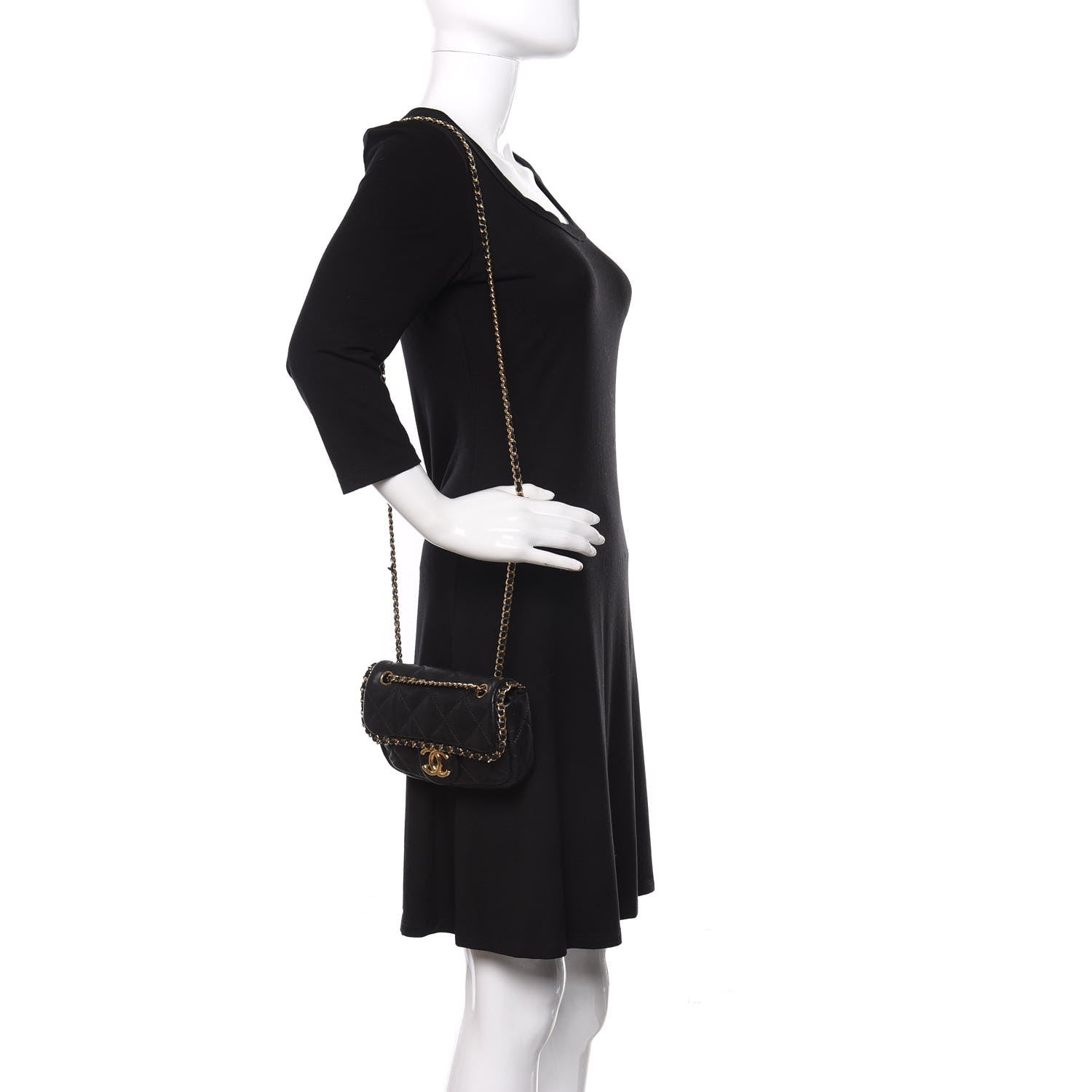 Chanel Calfskin Mini Chain Me Flap Black 2 of 10