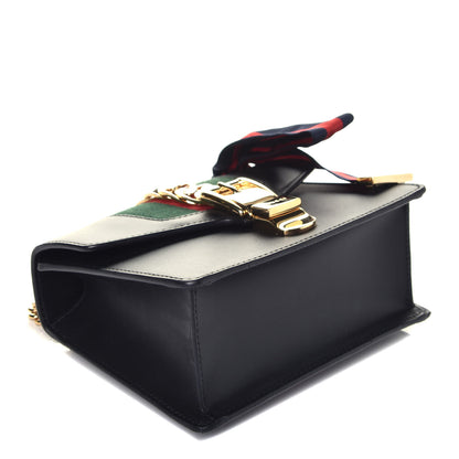 Gucci Calfskin Mini Sylvie Chain Shoulder Bag Black 4 of 9