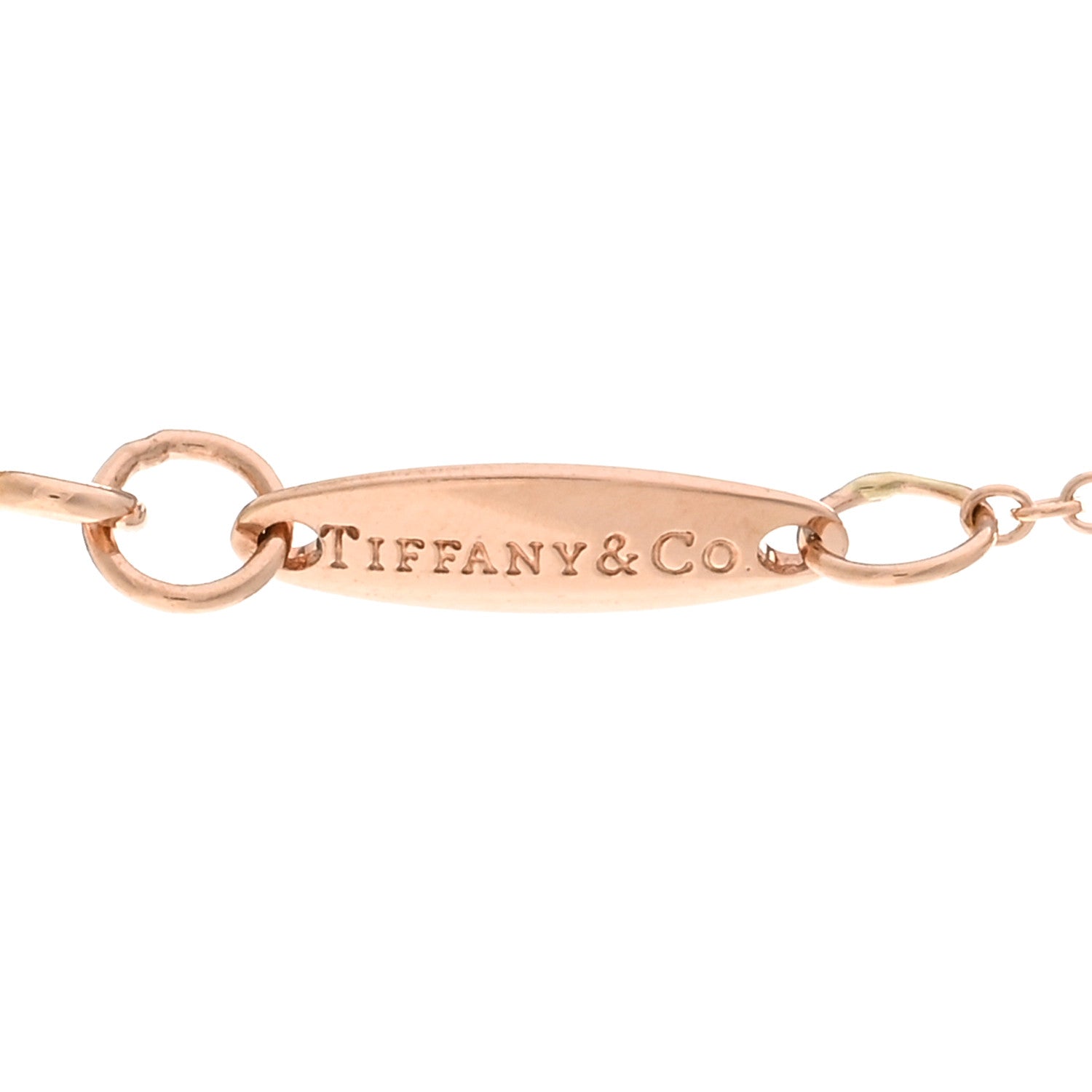 Tiffany 18K Rose Gold Elsa Peretti Letter E Pendant Necklace 4 of 5