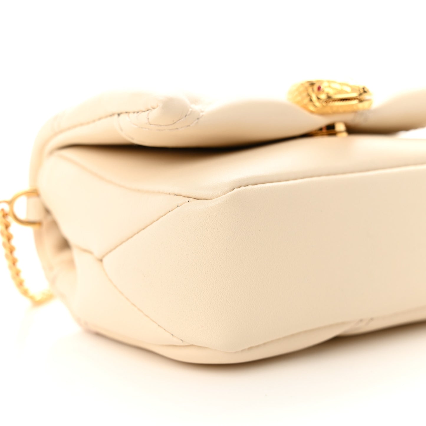 Calfskin Serpenti Cabochon Micro Bag Ivory Opal