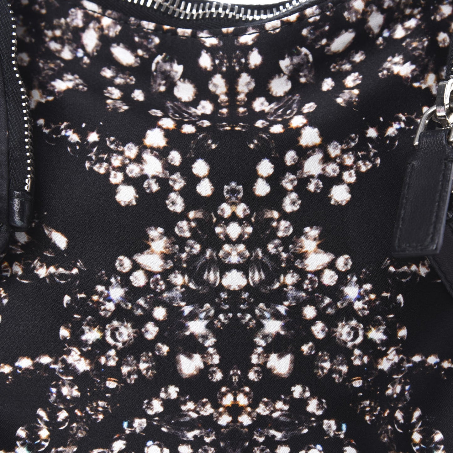 Silk Dandelion Print De Manta Clutch Black