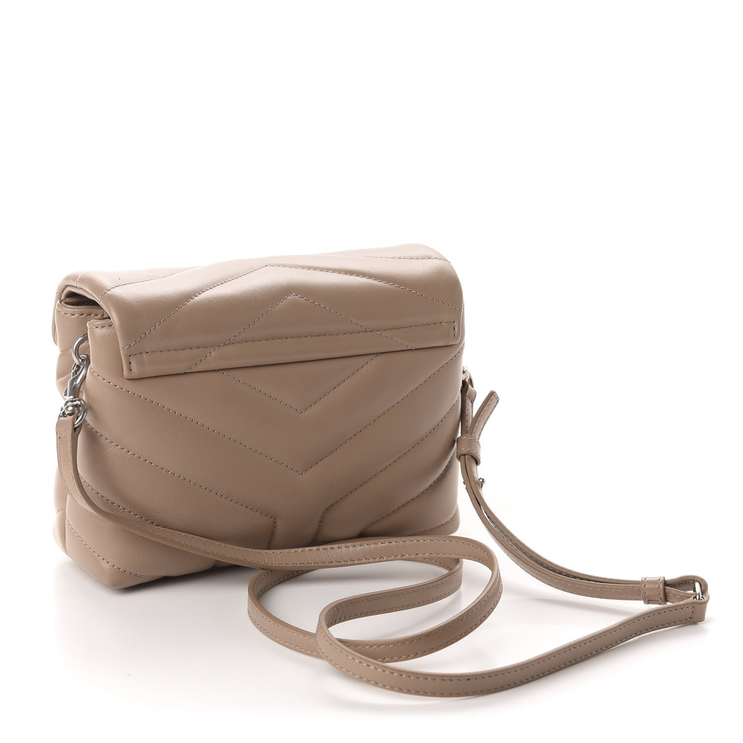 Saint Laurent Calfskin Y Quilted Monogram Toy Loulou Crossbody Bag Mink 3 of 11