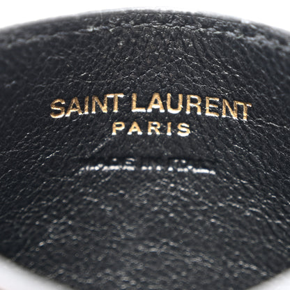 Saint Laurent Grain De Poudre Matelasse Chevron Monogram Credit Card Case Black 6 of 8