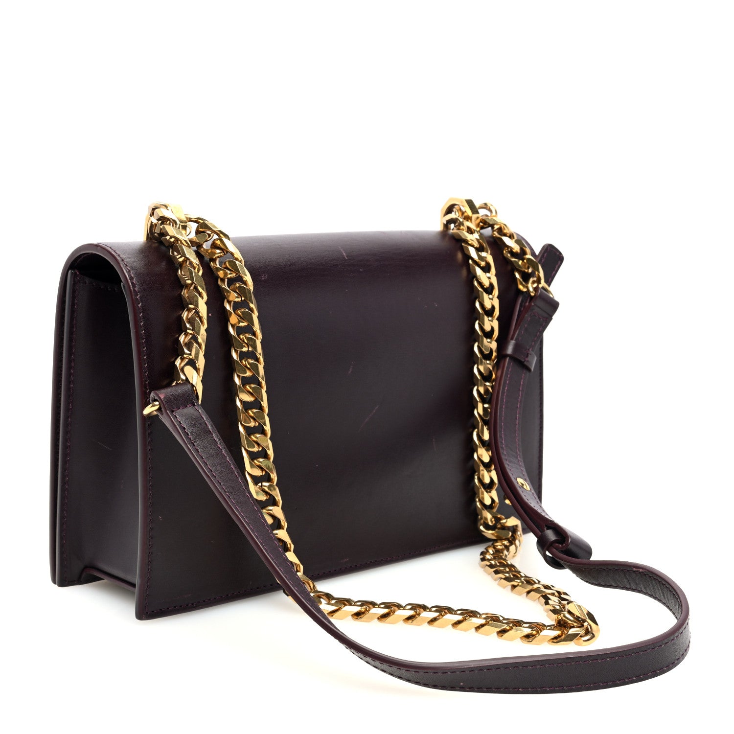 Alexander McQueen Calfskin Knuckle Shoulder Bag Burgundy 3 of 11