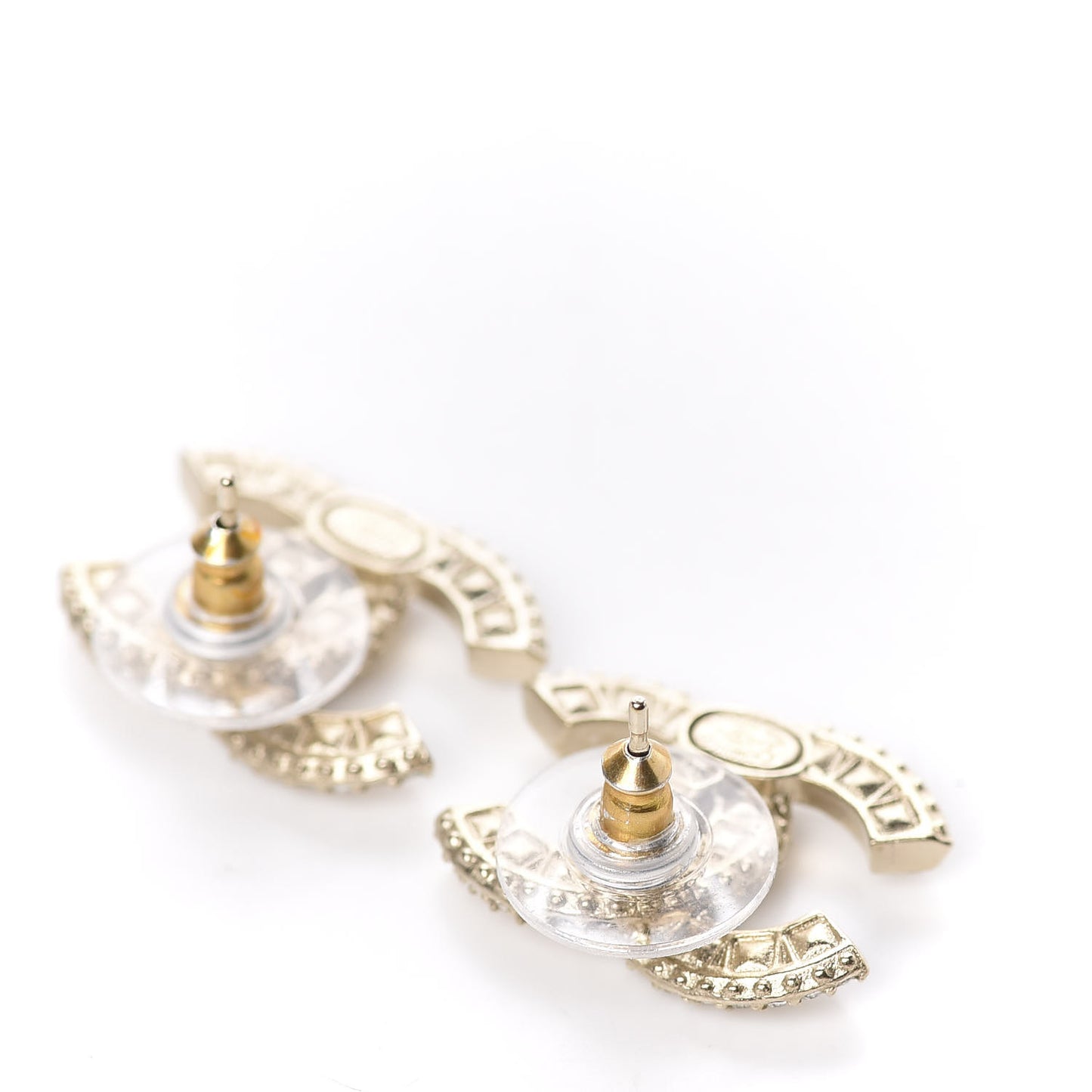 Crystal Timeless CC Earrings Light Gold