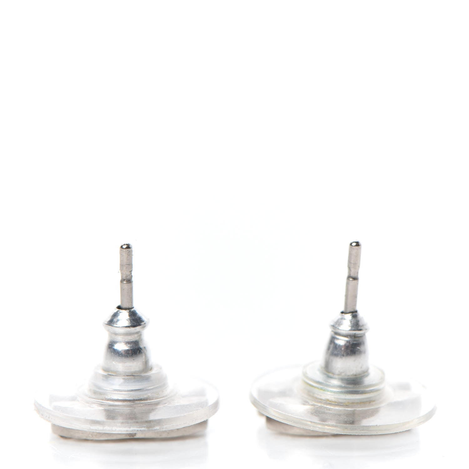 Chanel Crystal Mini Timeless CC Earrings Silver 3 of 5