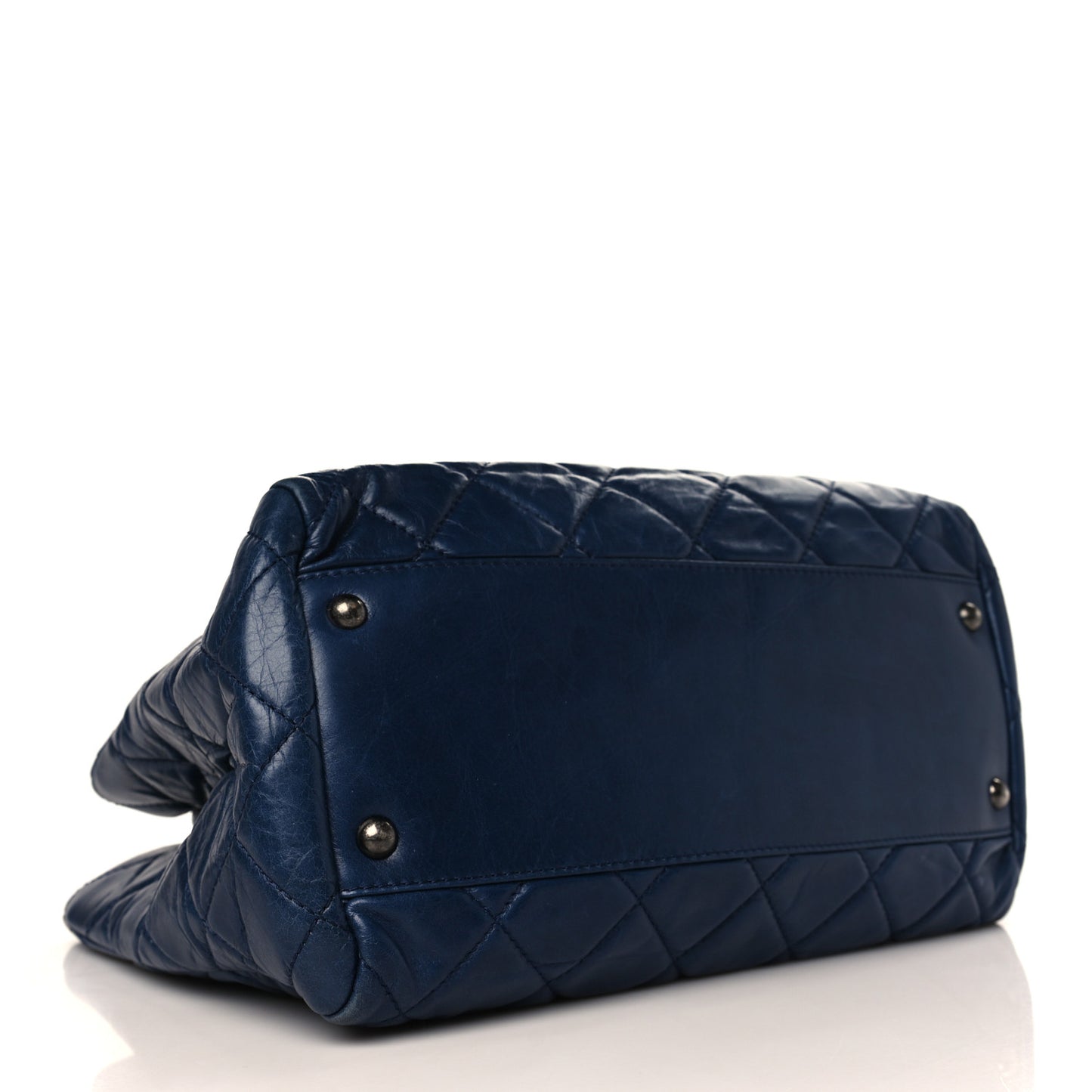 Calfskin Quilted Small Coco Soft Tote Navy