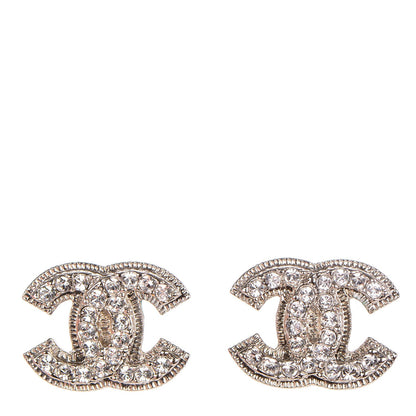 Chanel Crystal CC Earrings Silver 1 of 5