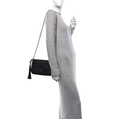 Gucci Pebbled Calfskin Medium Soho Flap Crossbody Black 2 of 10