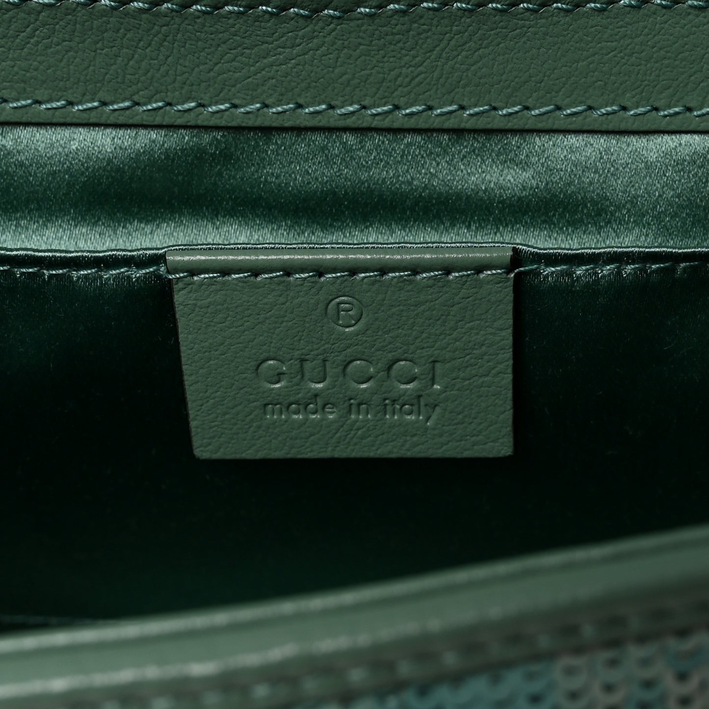 Sequin Matelasse Small GG Marmont Shoulder Bag Water Green Verde Chiaro Light Water Green