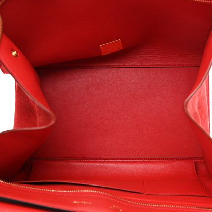 Celine Drummed Calfskin Suede Large Trapeze Coquelicot 4 of 12