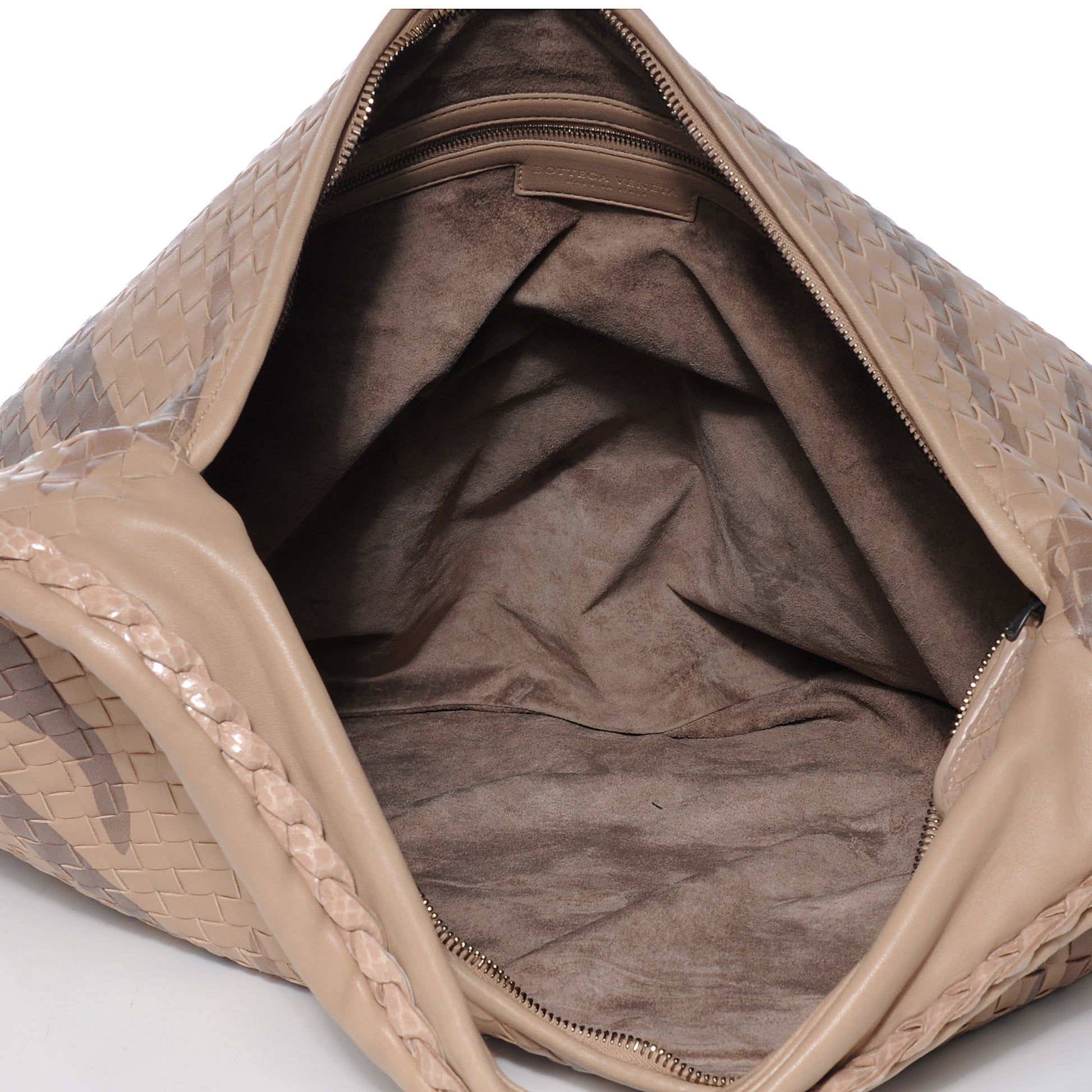 Bottega Veneta Nappa Snakeskin Intrecciato Maxi Veneta Tiger Print Hobo Maple 5 of 8
