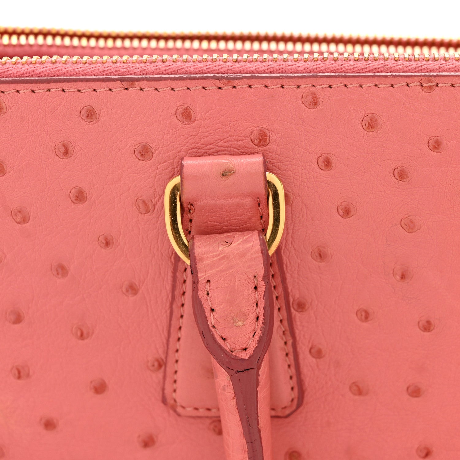 Prada Ostrich Large Galleria Double Zip Tote Begonia 1812242