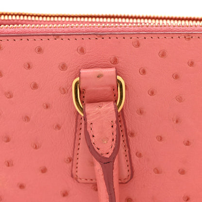 Prada Ostrich Large Galleria Double Zip Tote Begonia 14 of 15