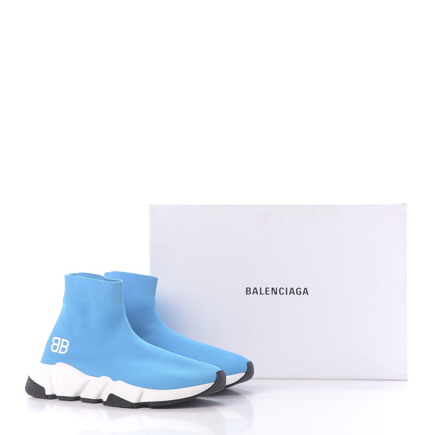 Nylon Knit Womens BB Speed Sneakers 38 Bleu Azur