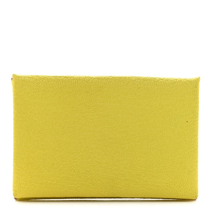 Hermes Chevre Mysore Calvi Card Case Lime 1 of 7