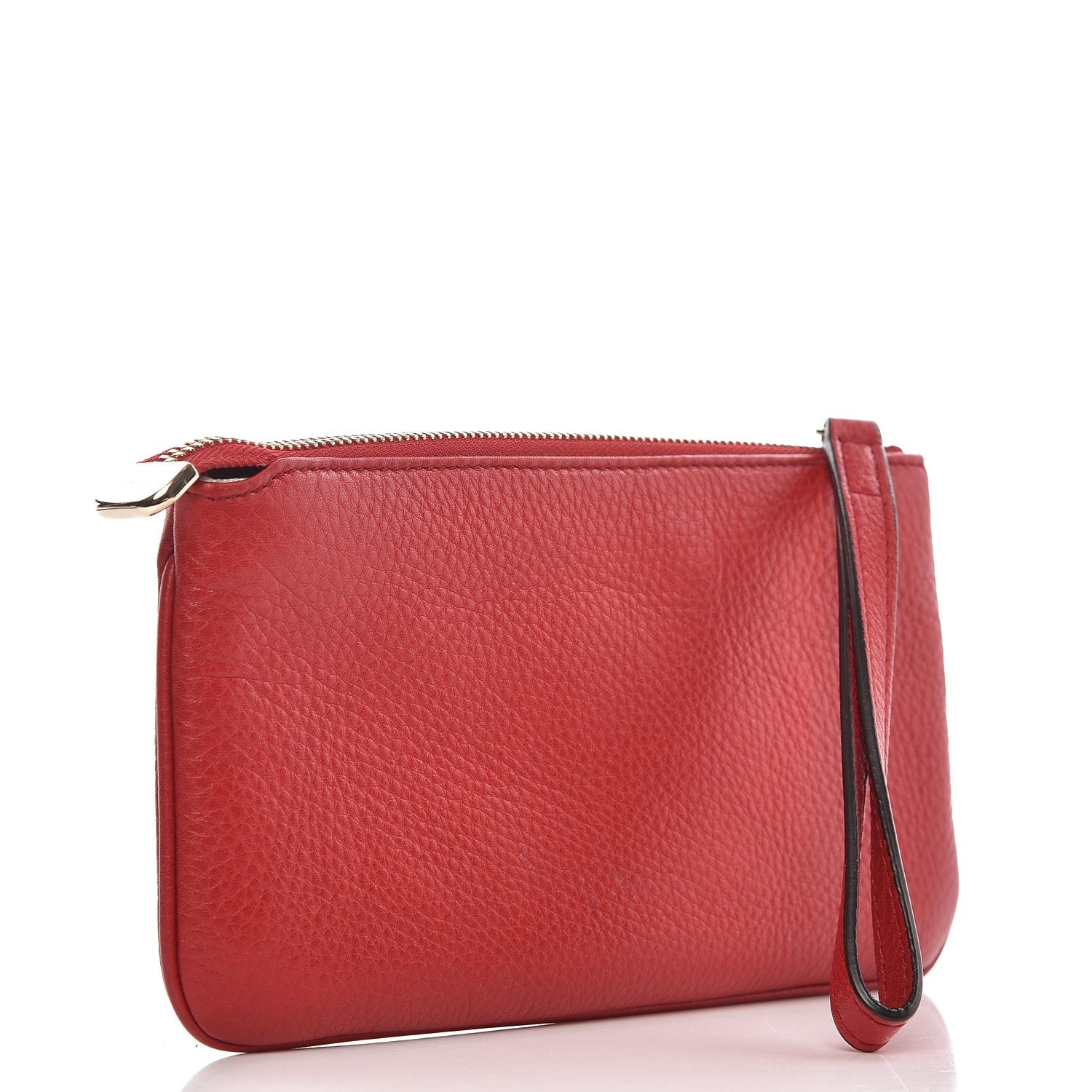 Gucci Pebbled Calfskin Soho Wristlet Vibrant Red 3 of 8