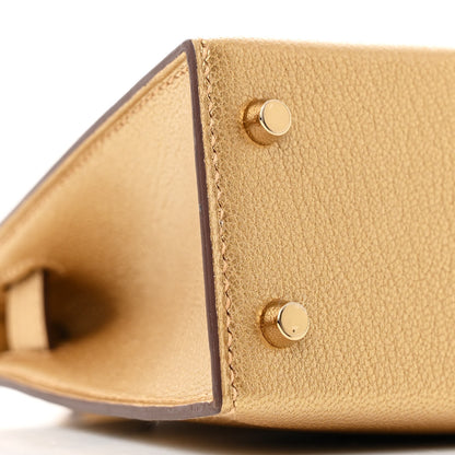 Hermes Metallic Chevre Chamkilight Mini Kelly Sellier 20 Dore 9 of 11