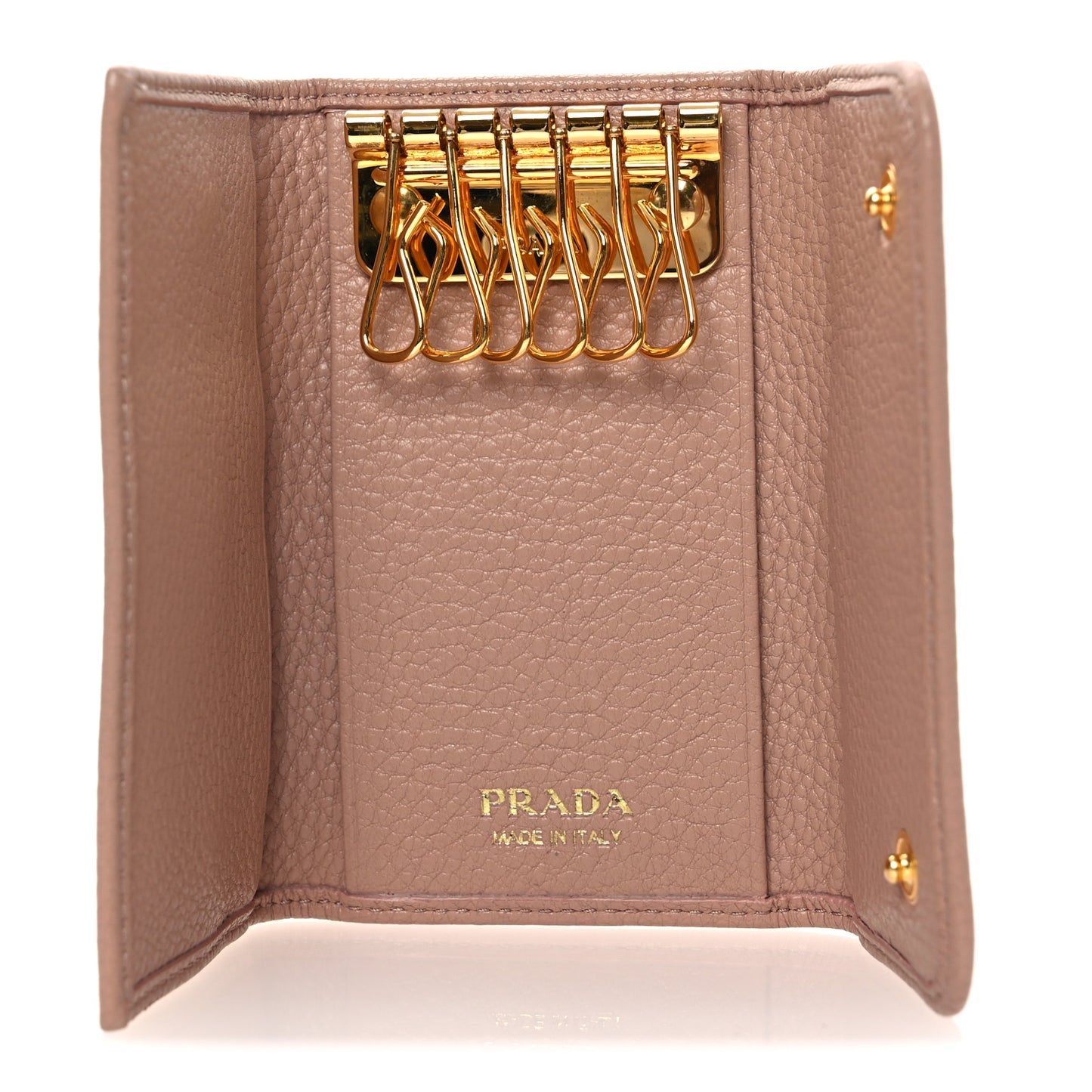 Vitello Grain 6 Key Holder Cipria