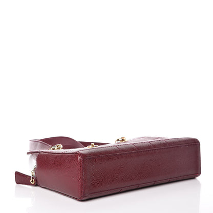 Chanel Caviar Chocolate Bar Quilted Shoulder Bag Burgundy 4 of 15