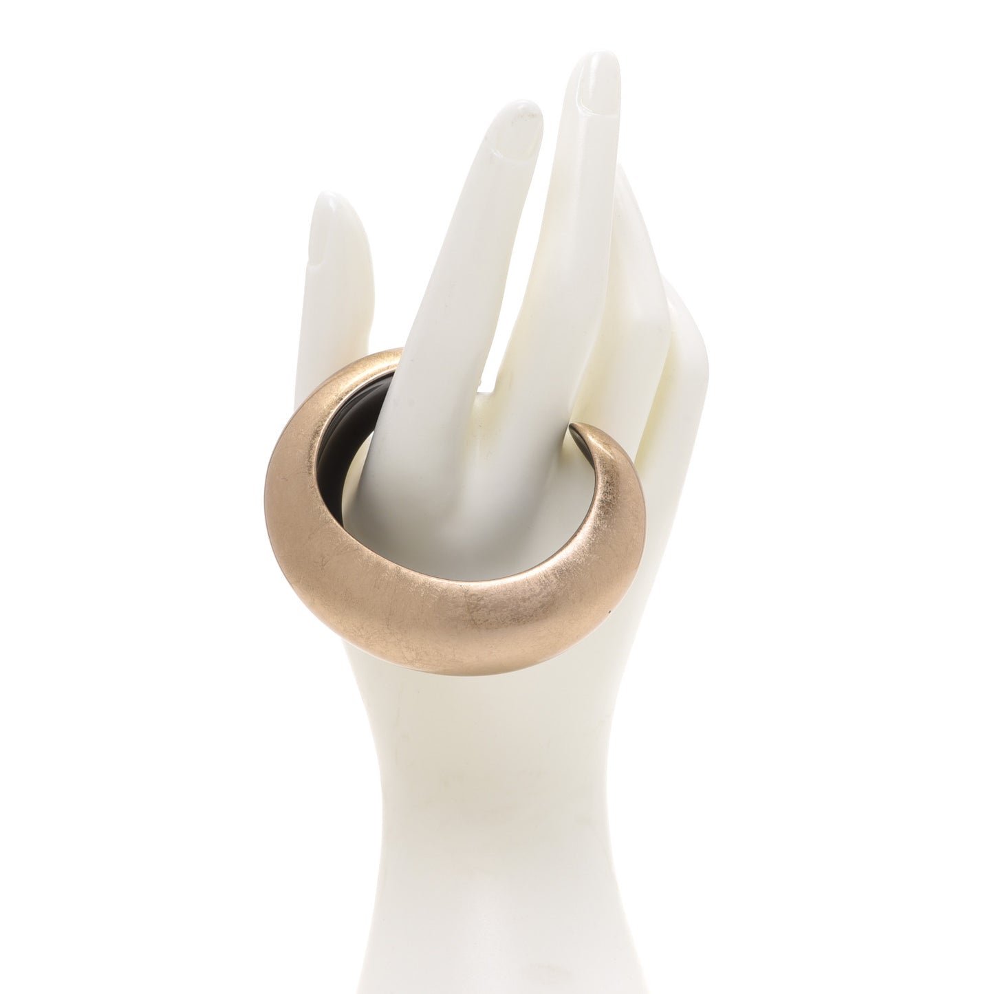Metallic Lacquered Wood Cuff Bracelet Gold