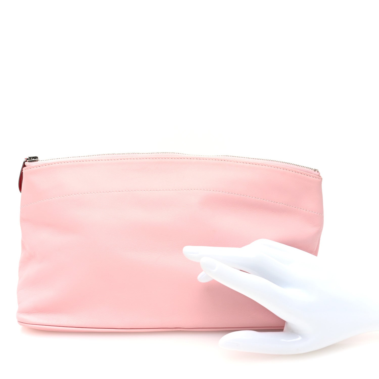 Hermes Lambskin Swift Tohubohu Pouch MM Rose Sakura Vermillion 2 of 7