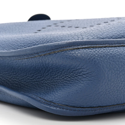 Hermes Taurillon Clemence Evelyne PM Bleu Brighton 10 of 17