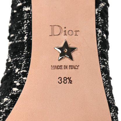 Christian Dior Tweed Ballet Flat 38.5 Black White 8 of 13