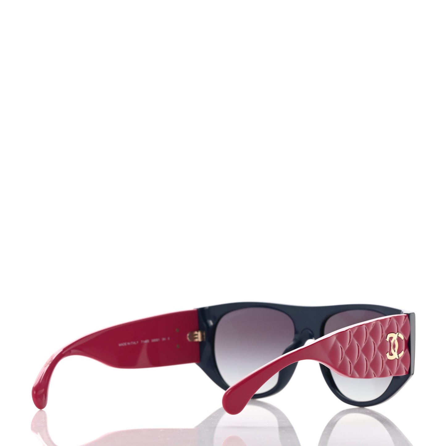 Acetate Quilted CC Pilot Sunglasses 71465 Pink Black