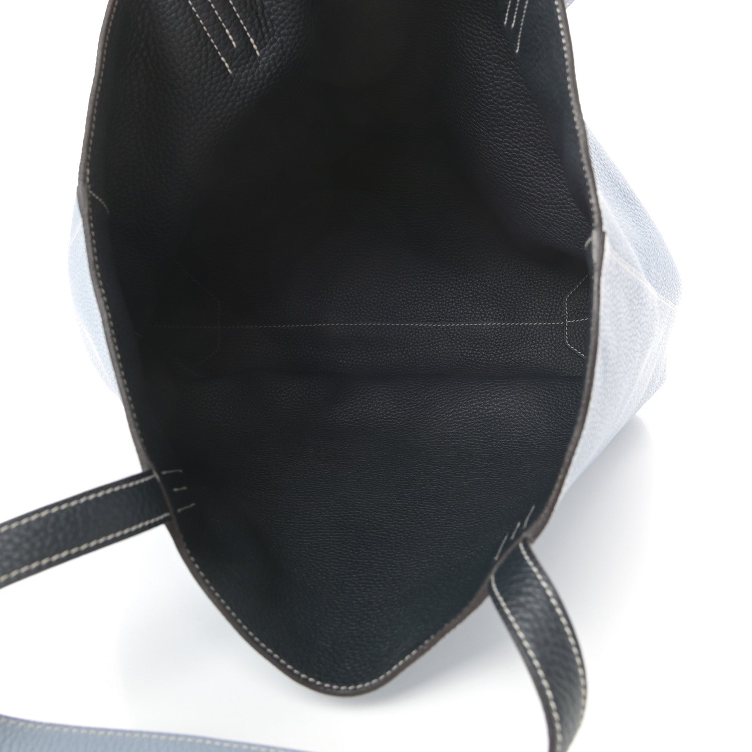 Hermes Taurillon Clemence Double Sens 36 Reversible Tote Bleu Lin Bleu Obscur 8 of 16