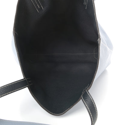 Hermes Taurillon Clemence Double Sens 36 Reversible Tote Bleu Lin Bleu Obscur 8 of 16