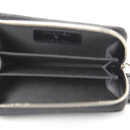 Chanel Metallic Caviar Quilted CC Zip Around Coin Purse Wallet Dark Grey 5 of 11